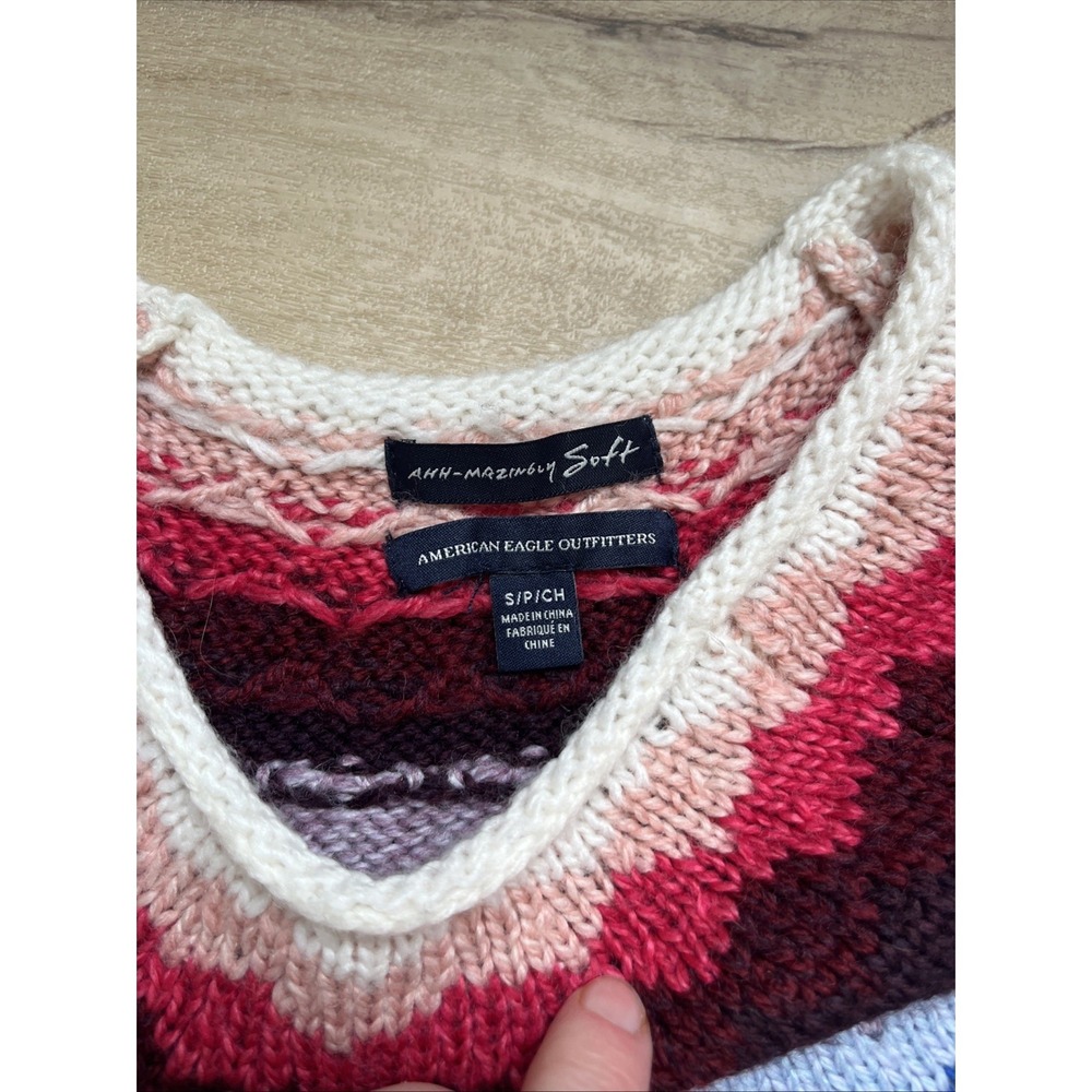 American Eagle Sweater Womens Small Multicolor Ahh-Mazingly Soft Wool Blend - Picture 3 of 7